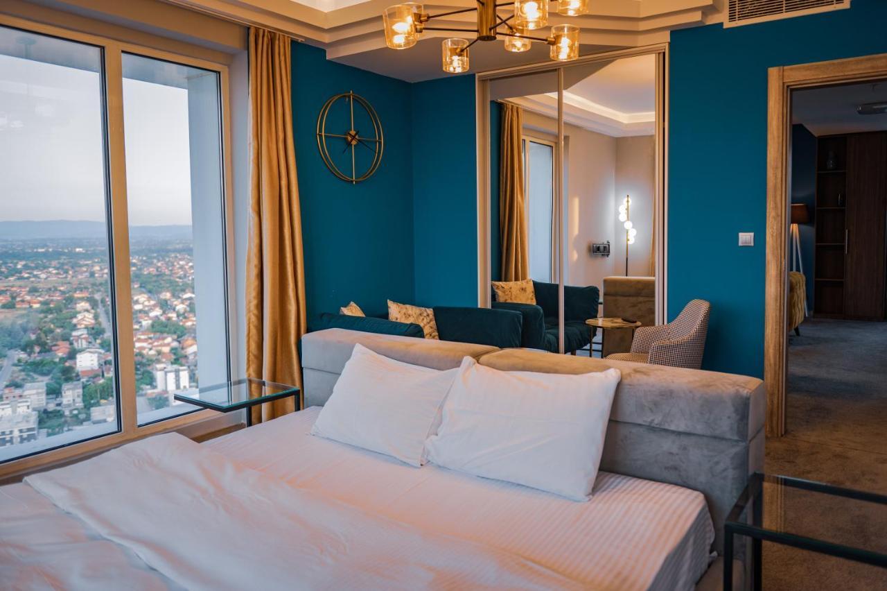 Ferienwohnung Sky Deluxe 3 Fitness & Spa Skopje Exterior foto